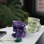 زیر سیگاری طرح کله اسکلت سنگ