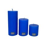 شمع استوانه‌ای آبی قطر ۷ سانت