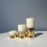 شمع نیم تنه قطر 8 لاکچری طلایی بهترین کیفیت