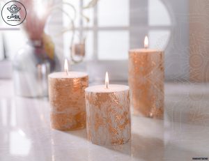 شمع استوانه طرح دار (تور)