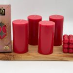 پک شمع استوانه وارمر و روبیک قرمز رنگ