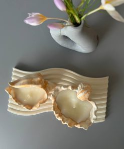 ست صدف سنگی با سینی موجی