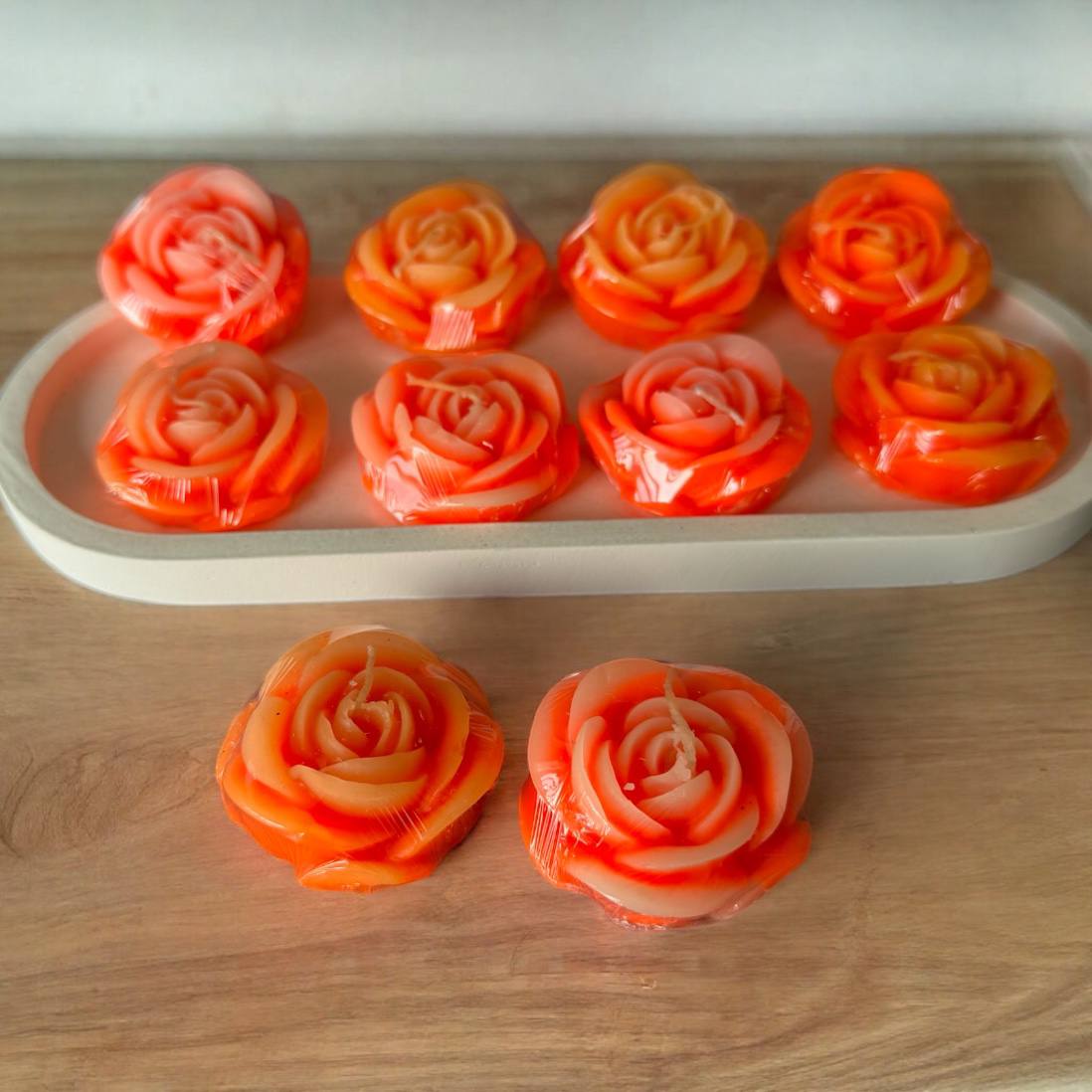 شمع گل رز کوچک 10 عددی
