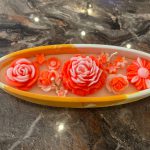 جا شمع قایقی طرح گل