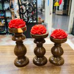 جا شمع استوانه چوبی