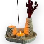 ست سنگ مصنوعی به همراه جا شمع، جا عود