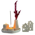 ست سنگ مصنوعی به همراه جا شمع، جا عود