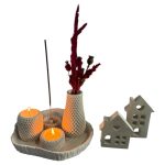 ست سنگ مصنوعی به همراه جا شمع، جا عود