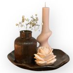 ست شمع به همراه سینی و گلدان