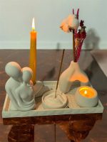 ست سنگ مصنوعی ست کامل شمع و عود و گلدان و سینی