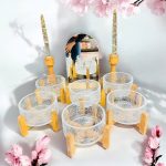 ست هفت سین چوب و شیشه آبگز