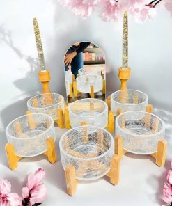 ست هفت سین چوب و شیشه آبگز