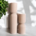 قالب سیلیکون شمع استوانه شیار دار