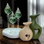 ست گلدان و شمع پیرکس اشکی