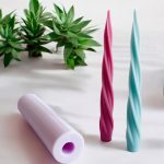 قالب سیلیکون شمع قلمی مارپیچ