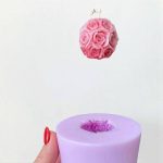قالب سیلیکون شمع و گل توپی
