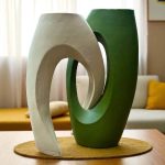 گلدان دو تیکه طرح بیضی