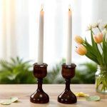 جا شمع چوبی 2 عددی