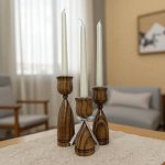 جا شمع قلمی چوبی