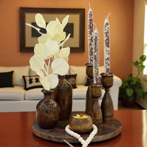 ست جا شمع گلدان جار شمع سینی
