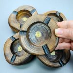 زیر سیگاری چوبی گرد