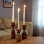 جا شمع قلمی چوبی